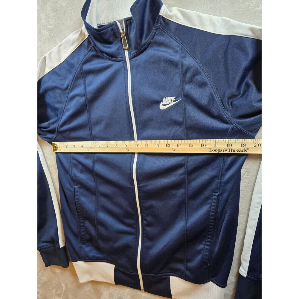 Vintage Nike Full Zip Jacket Size Medium Blue White Stripe Track‎ Y2K *Read - Picture 6 of 16
